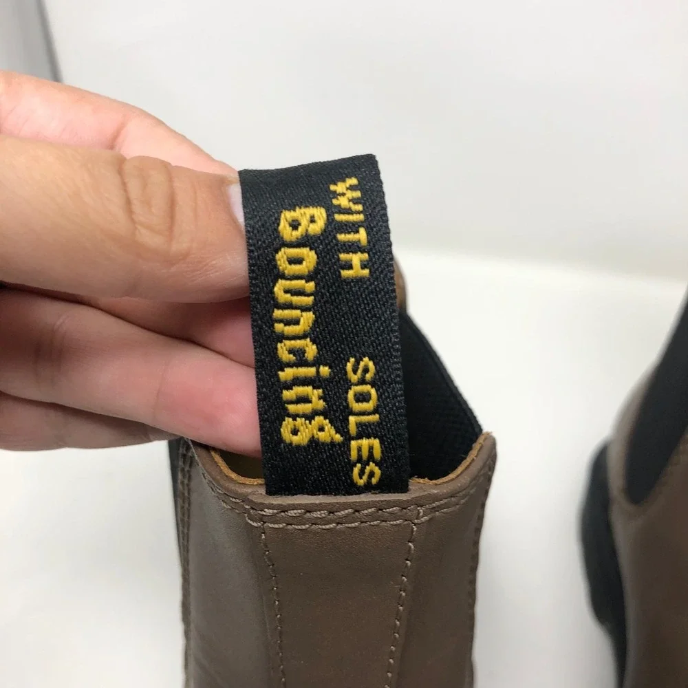 Dr Martens 2976 Yellow Stitch Smooth Leather Chelsea Boots Mens 11 Brown Classic